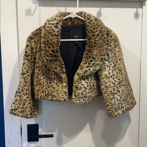 Vintage 2000s leopard fur jacket